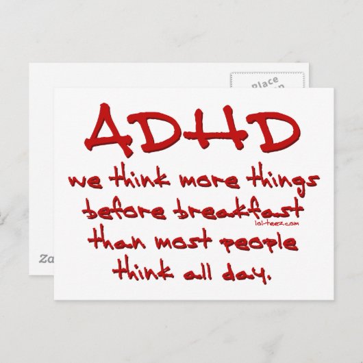 Carte Postale ADHD Think More (Devant / Derrière)