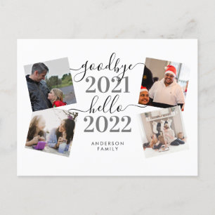 Carte Postale Adieu 2021 Bonjour 2022 Calligraphie Photo Nouvel