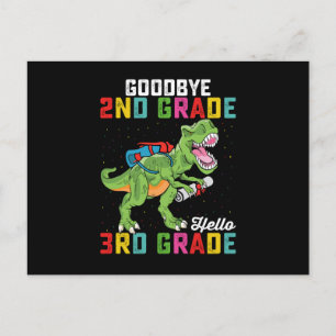 Carte Postale Adieu 2e année Bonjour 3e année T Rex Dinosaur