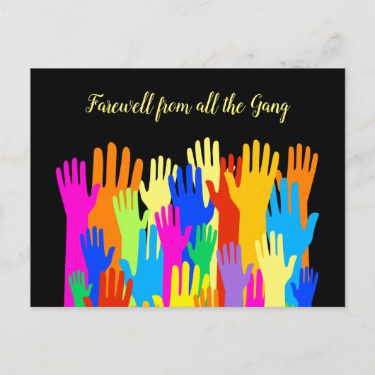 Carte Postale Adieu de tous les Gang Diverse Hands (Devant)