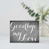 Carte Postale Adieu mon amour écriture manuscrite Typographie no (Debout devant)