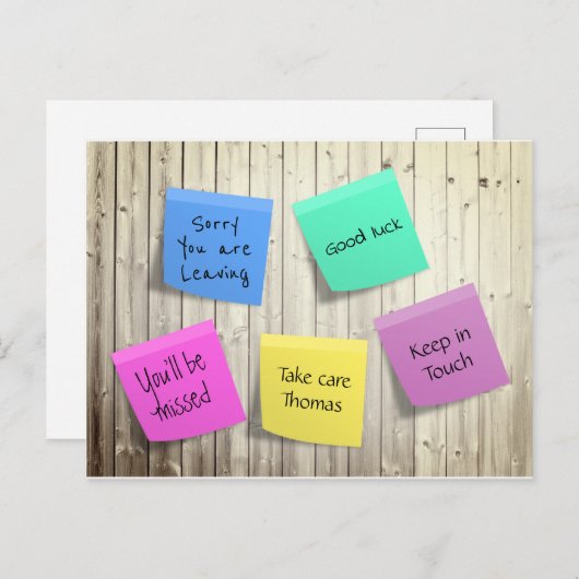 Carte Postale Adieu post-adieu (Devant / Derrière)