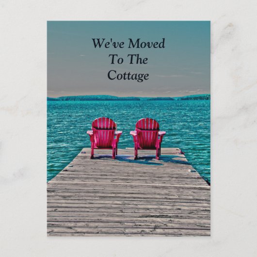 Carte Postale Adirondack Chaises de plage Turquoise Lake House M (Devant)