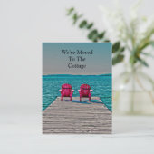 Carte Postale Adirondack Chaises de plage Turquoise Lake House M (Debout devant)