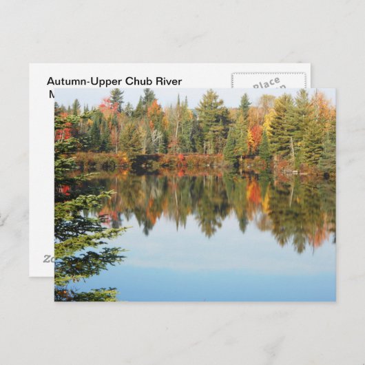 Carte Postale Adirondacks Upper Chub River Scène d'automne (Devant / Derrière)