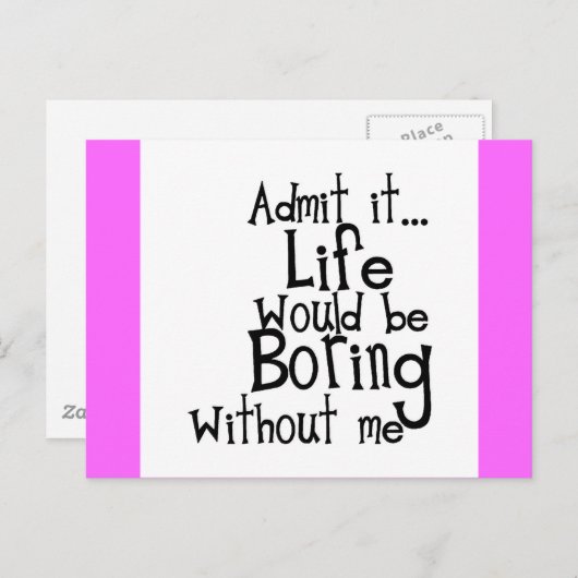 CARTE POSTALE ADMETTRE LA VIE SERAIT NÉE SANS MES RIRES AMUSANTE (Devant / Derrière)