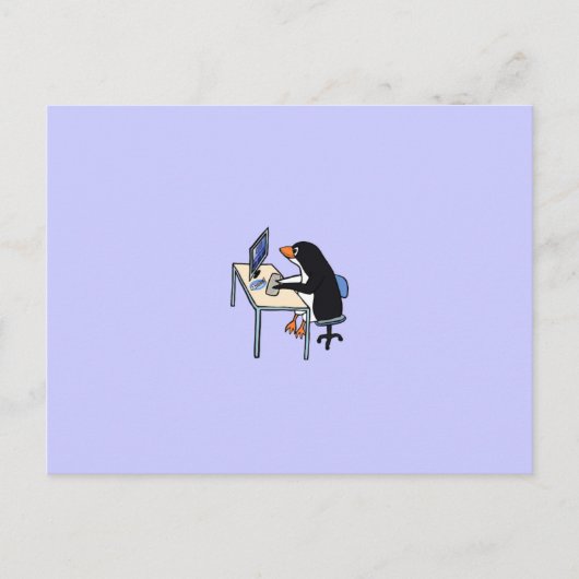 Carte Postale administrateur système tux de pingouin (Devant)
