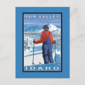 Carte Postale Admirant Skier - Sun Valley, Idaho (Devant)