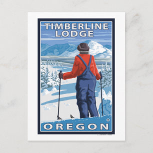 Carte Postale Admirant Skier - Timberline Lodge, Oregon