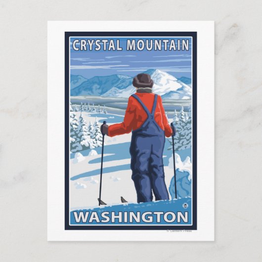 Carte Postale Admirant skieur - Crystal Mountain, Washington (Devant)