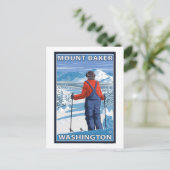Carte Postale Admirant skieur - Mount Baker, Washington (Debout devant)