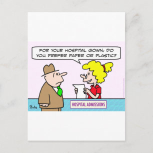 Carte Postale admission en plastique de papier peint d'hôpital