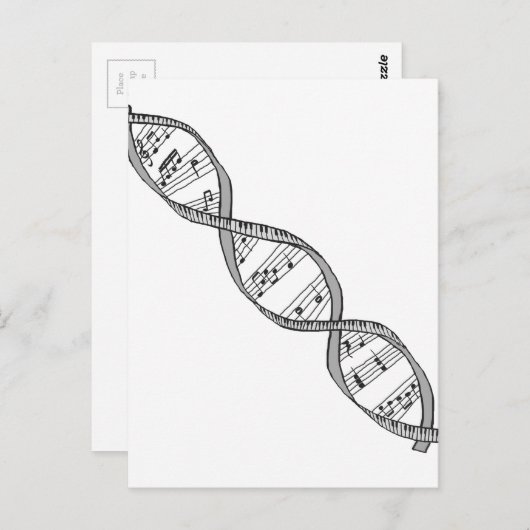 Carte Postale ADN musical (Devant / Derrière)