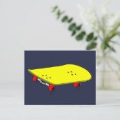 Carte Postale Ado cool de skateboard jaune (Debout devant)