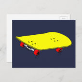 Carte Postale Ado cool de skateboard jaune (Devant / Derrière)