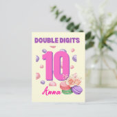Carte Postale Adolescente Macaron Chiffres Double Anniversaire F (Debout devant)
