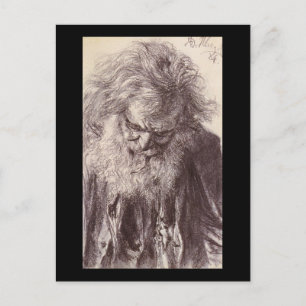 Carte Postale Adolph von Menzel Portrait D'Un Vieux Homme