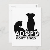 Carte Postale Adopter les animaux (Devant / Derrière)
