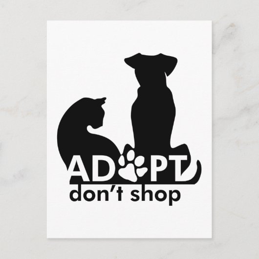 Carte Postale Adopter les animaux (Devant)