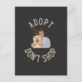 Carte Postale Adopter Ne pas Acheter - Adoption de Chien (Devant)