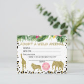 Carte Postale Adopter Un Certificat D'Anniversaire D'Animaux Sau (Debout devant)