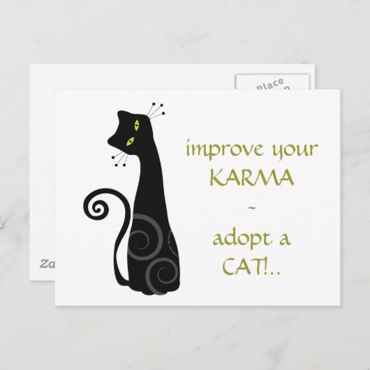 Carte Postale Adopter un chat (Devant / Derrière)