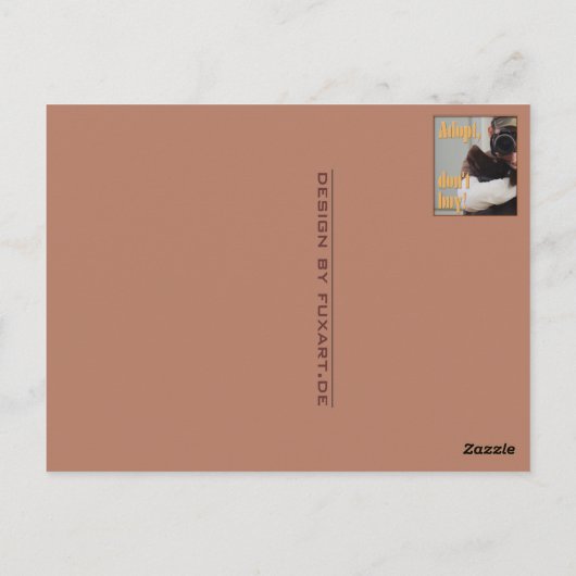 Carte Postale Adoptez, n'achetez pas ! - fuxart (Dos)