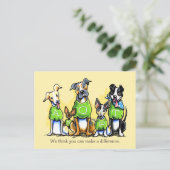 Carte Postale Adoption d'animaux de compagnie à but non lucratif (Debout devant)