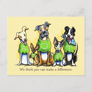 Carte Postale Adoption d'animaux de compagnie à but non lucratif