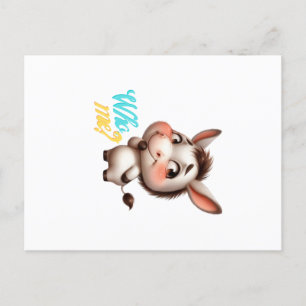 Carte Postale Adorable âne pour Noël 2024 - Cadeau parfait