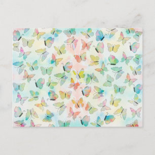 Carte Postale Adorable aquarelle peindre papillons motif