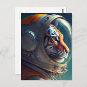 Carte Postale Adorable astronaute de tigre (Devant / Derrière)