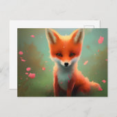 Carte postale adorable Baby Red Fox (Devant / Derrière)