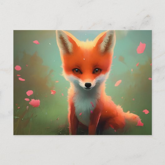 Carte postale adorable Baby Red Fox (Devant)