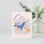 Carte Postale Adorable baleine et vie marine (Debout devant)