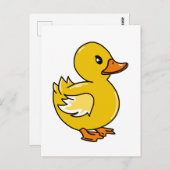 Carte Postale Adorable Bébé canard jaune (Devant / Derrière)