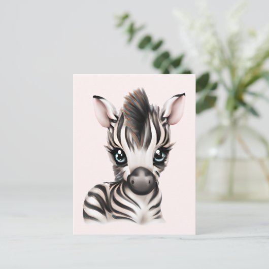 Carte Postale adorable bébé Zebra (Debout devant)