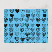 Carte postale adorable Black Heart Scribble Dessin (Devant)