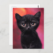 Carte Postale Adorable Black Kitten (Devant / Derrière)