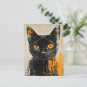 Carte Postale adorable black kitty (Debout devant)