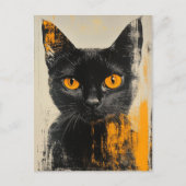 Carte Postale adorable black kitty (Devant)