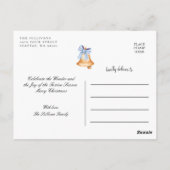 Carte Postale adorable Bleu Rouge Ornement Noël (Dos)