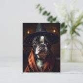 Carte Postale Adorable Boston Terrier Halloween (Debout devant)