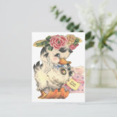 Carte Postale Adorable Canard bouffant de Pâques (Debout devant)