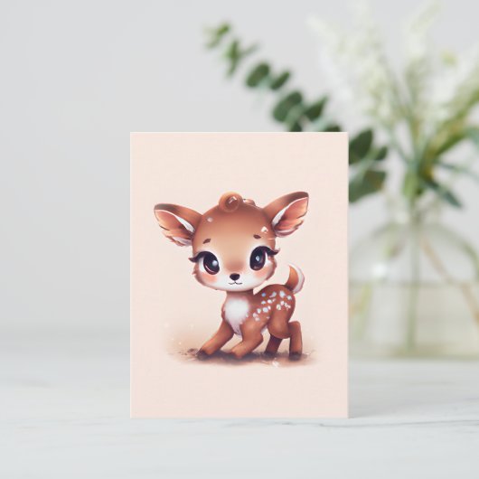 Carte Postale Adorable Cerf de Bébé (Debout devant)