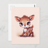 Carte Postale Adorable Cerf de Bébé (Devant / Derrière)