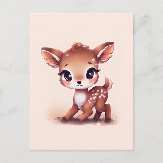 Carte Postale Adorable Cerf de Bébé (Devant)