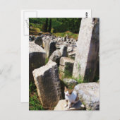 Carte Postale Adorable chat errant vivant dans les ruines d'Ephè (Devant / Derrière)