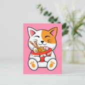 Carte postale adorable Chat Noodles (Debout devant)