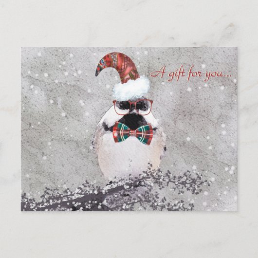 Carte Postale Adorable Chickadee cadeau certificat (Devant)